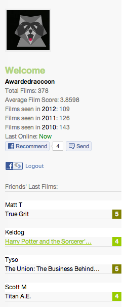 An original member profile and friends activity sidebar